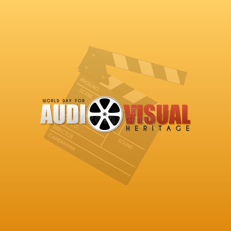 World Audiovisual Heritage Day, with film roll design on text