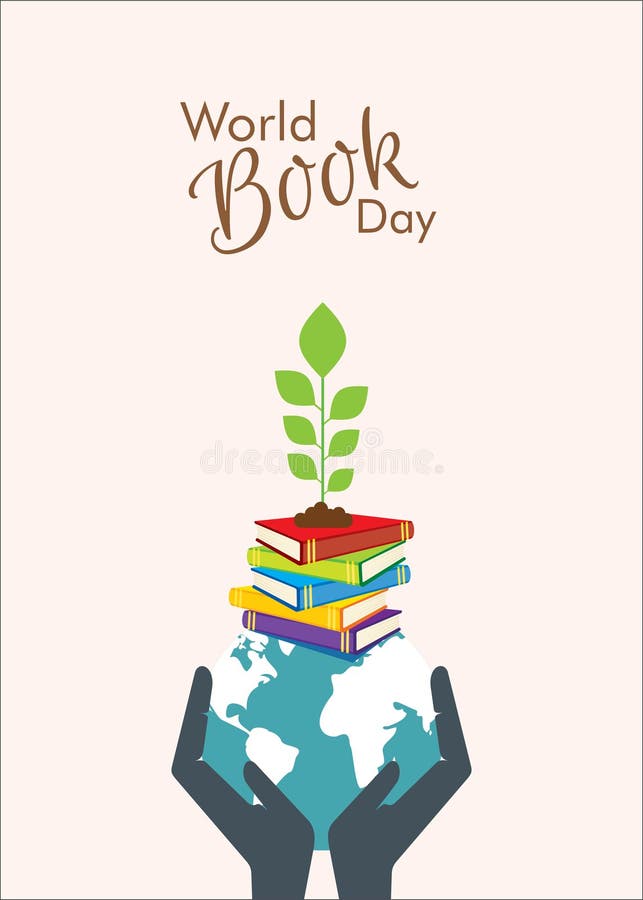 World Book Day Poster Planet Earth Vector Stock Illustration ...