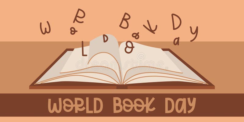 Open Book, a Sketch of a Drawing of a Book with Flying Letters