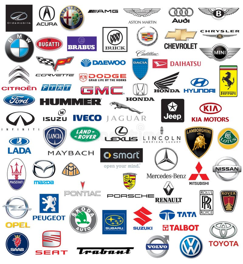 World brand of cars logotypes vector illustration