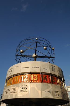World Clock In Berlin Editorial Stock Image Image Of Isolated 19857284