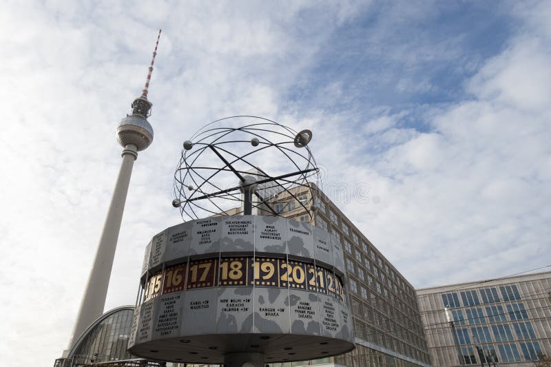 World clock TV Tower Berlin Alexanderplatz