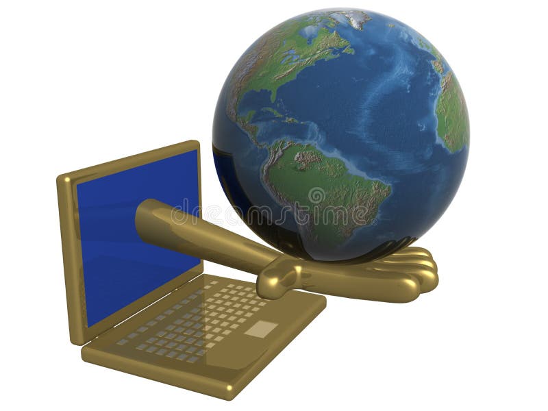 The world in a computer. royalty free illustration