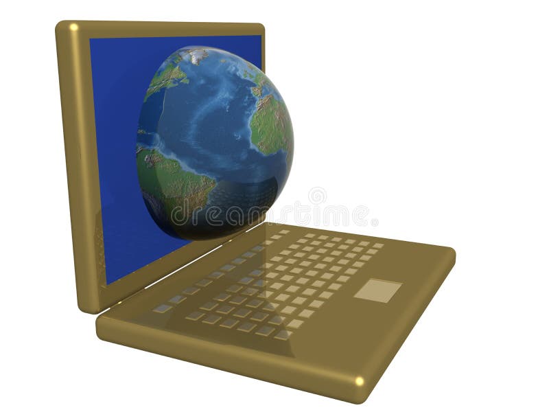 The world in a computer. stock illustration