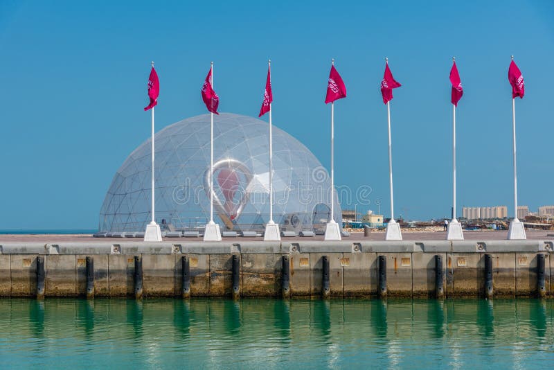 World Cup Clock in Doha, Qatar Stock Image Image of qatar, skyline