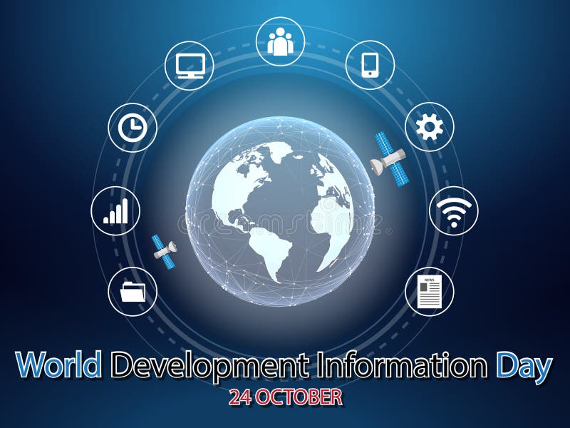 World Development Information Day Background Stock Illustration