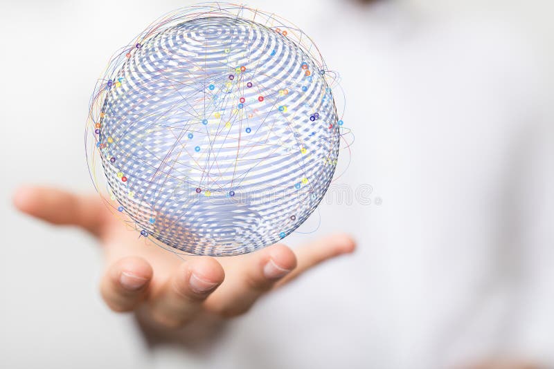 A the world digital in hand royalty free stock photos