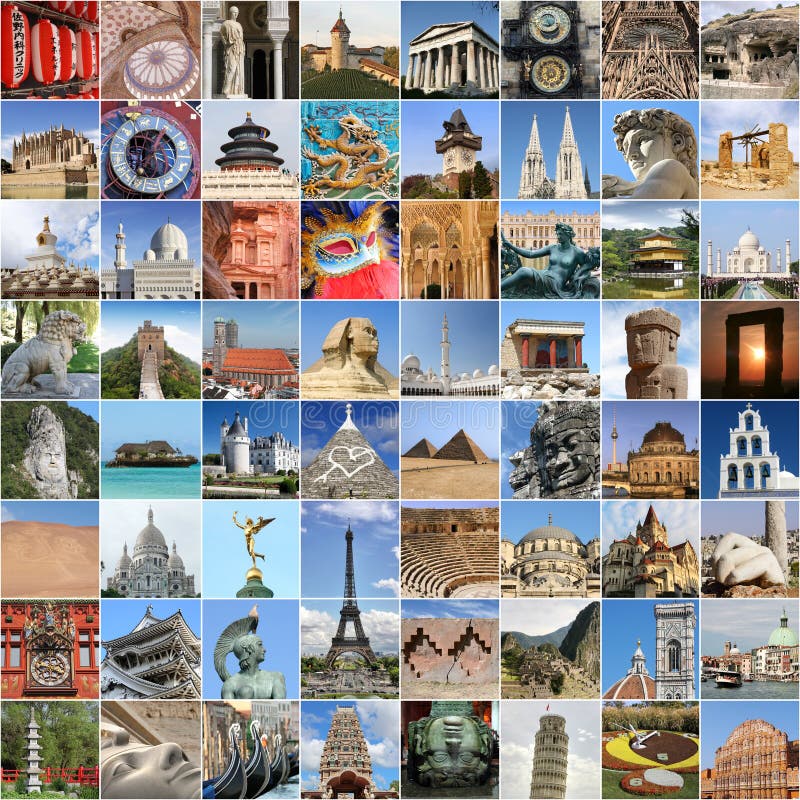 World famous landmark collage