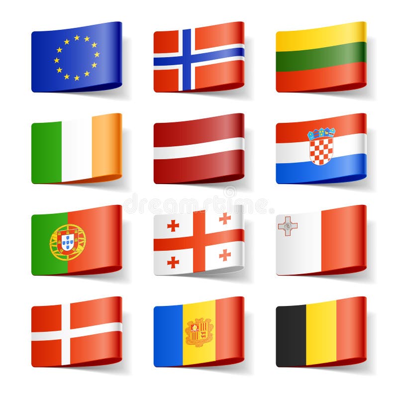 Vector illustration of world flags. Europe. Flag malta vector vectors
