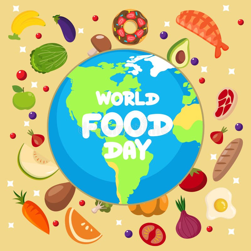 World Food Day Logo Background Vector Design, Illustration of Assorted