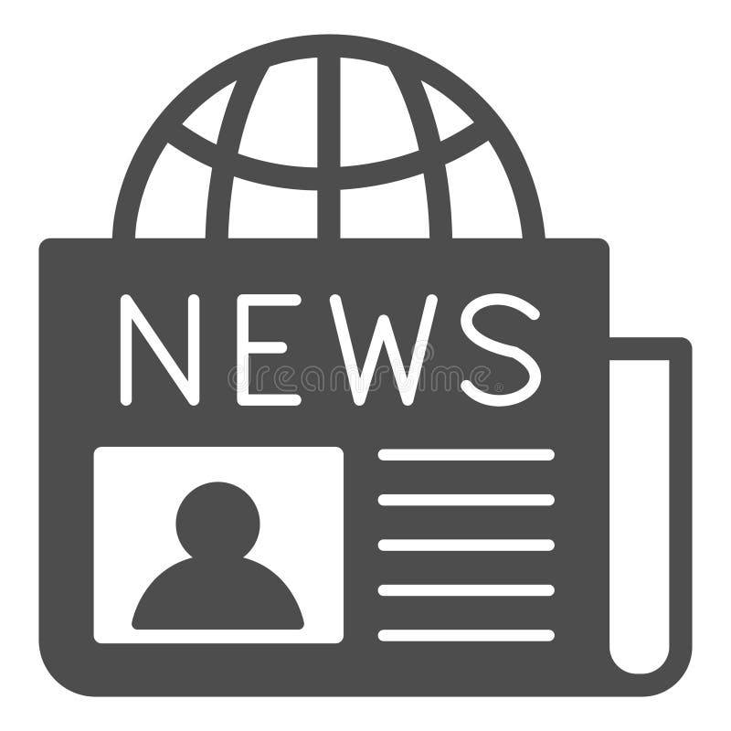 World globe and newspaper solid icon, osint analytics concept. Vector graphics. Paper with news and planet, social worth vector illustration