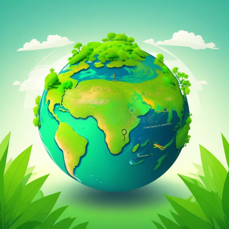 World Green Day, Earth Circle Save the World Environment Stock
