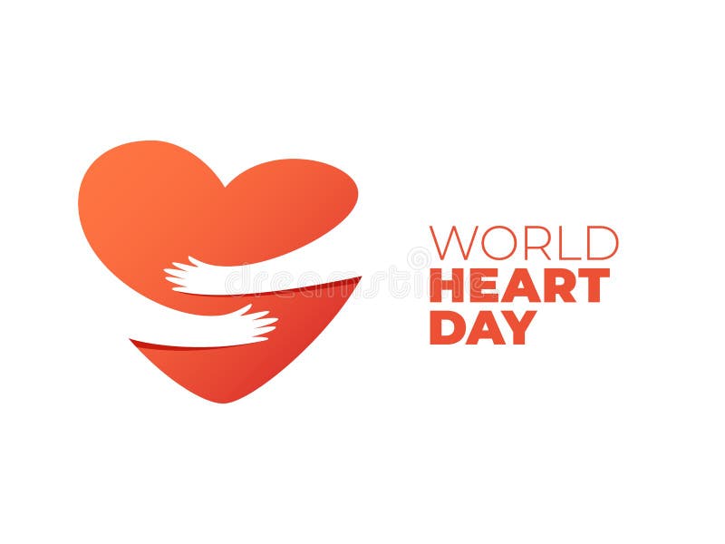 World Heart Day, hands hugging heart symbol