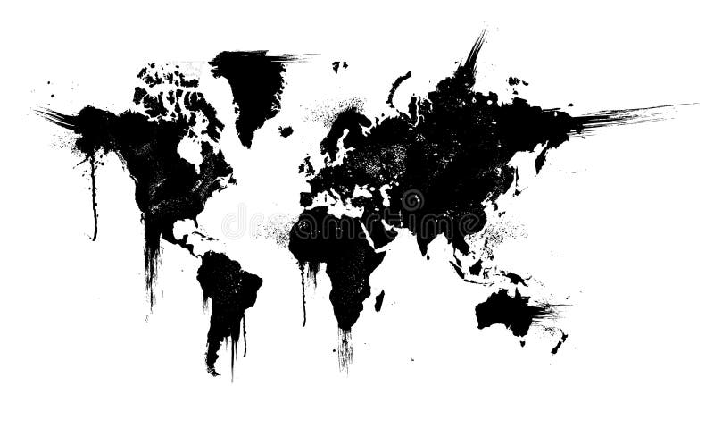 World ink splatter vector illustration