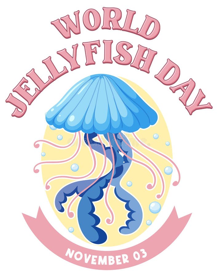 World Jellyfish Day Banner Design Stock Vector Illustration of marine