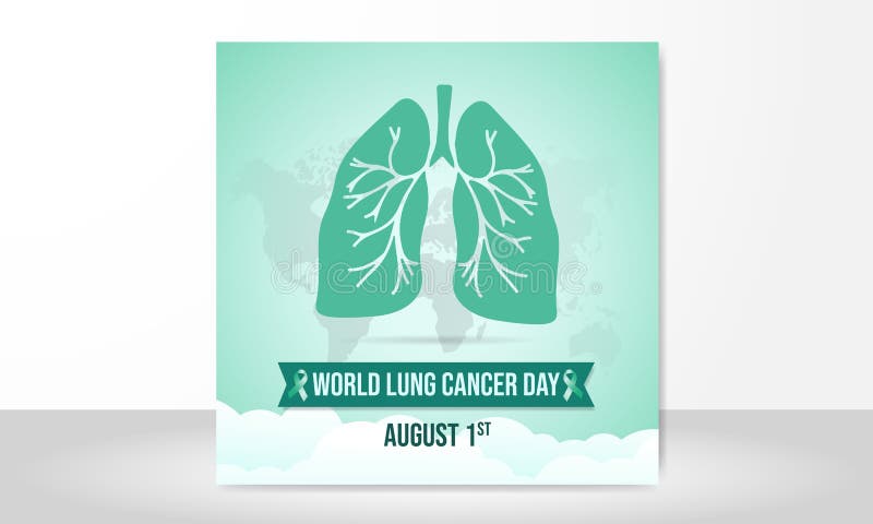 World lung cancer day august first background design vector illustration