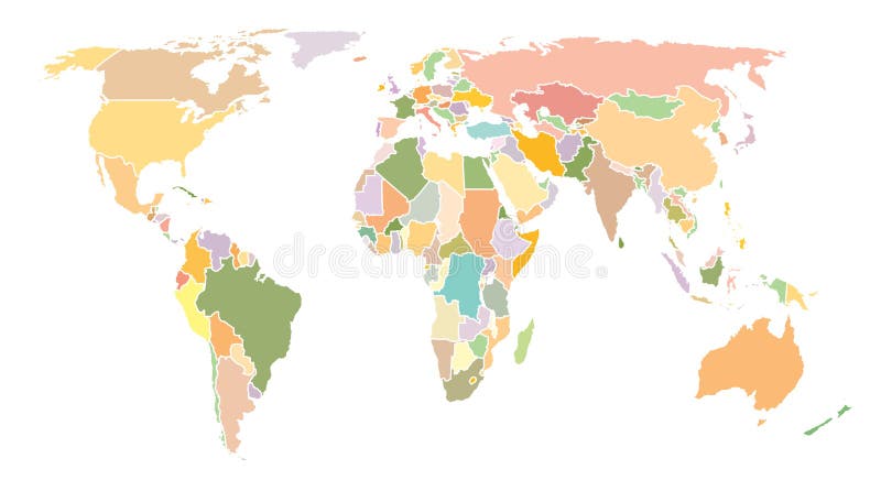 Global Political Map of the World, Vector Stock Vector - Illustration ...