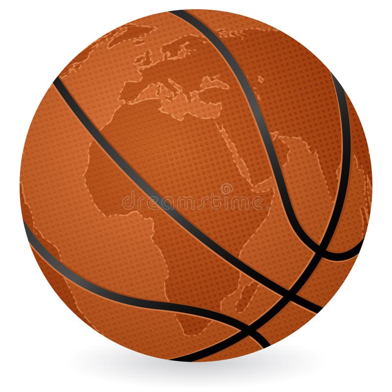 Orange Basketball Ball with Pimples and Shadow. Realistic Vector  Illustration. Isolated on White Background. Stock Vector