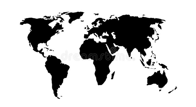 Illustrated world map over white background. Illustrated world map over white background