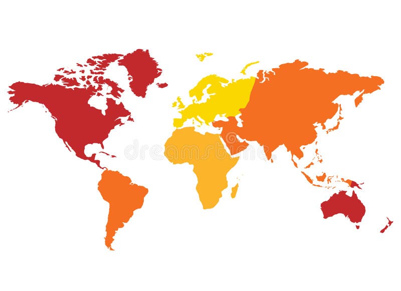 World Map Continents Stock Vector Illustration Of Orange 5067930