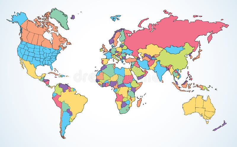 World Map Continents With The Contours Of The Countries Vector Drawing Stock Vector Illustration Of Europe Graphic World Map Continents With The Contours Of The Countries Vector Drawing Stock Vector Illustration Of Europe Graphic