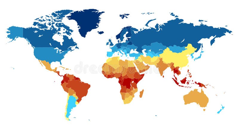 Podrobná mapa sveta s krajinami.