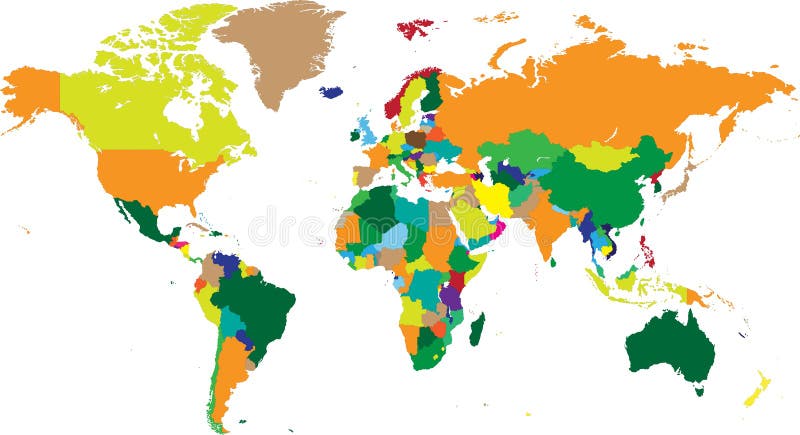 World map countries in vectors