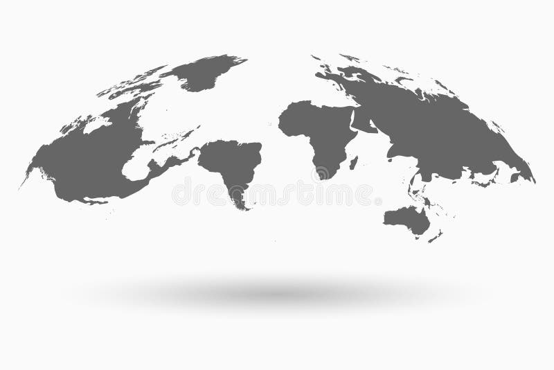 World map3D World map with shadow in globe form isolated on white background. Vector