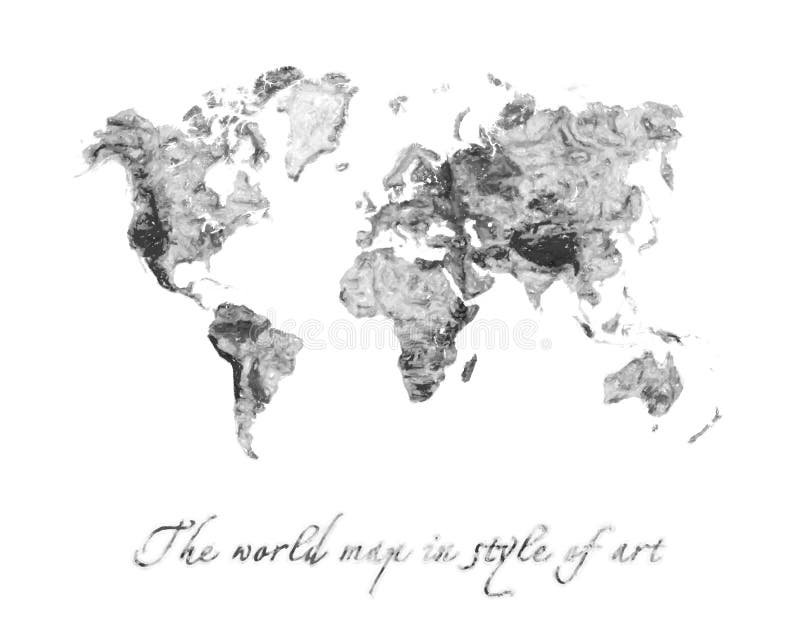 World map the geographical stock illustration. Illustration of land ...