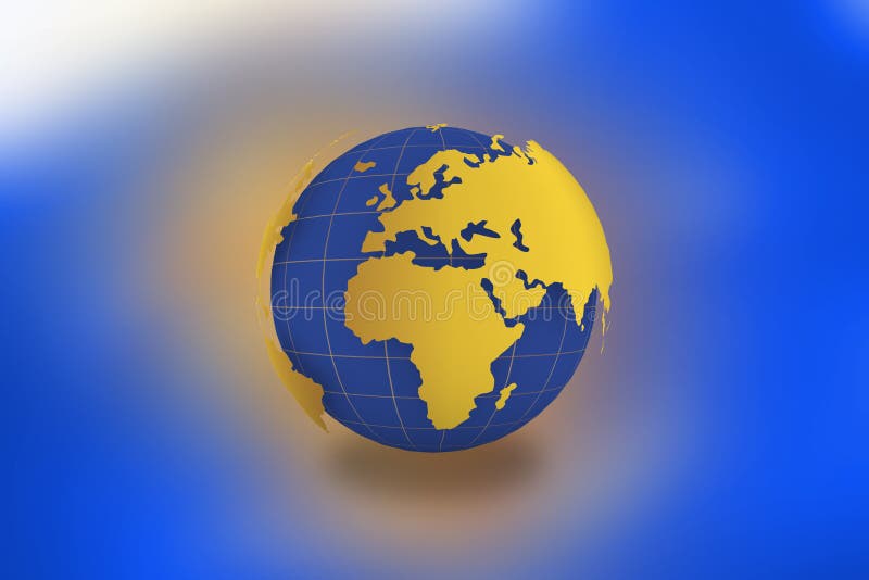 World Map Globe in blue background -21 JULY 2017. stock illustration World Map Globe in blue background -21 JULY 2017. stock illustration