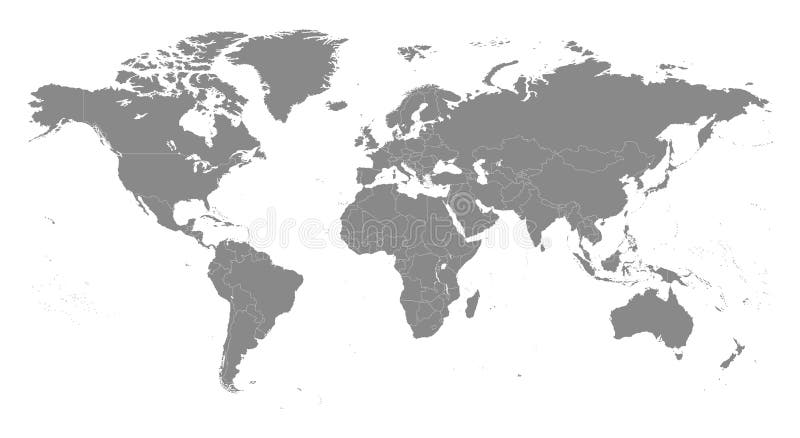 Vector World Map Outline Contour Silhouette With International B Stock Vector Illustration Of Europa Africa