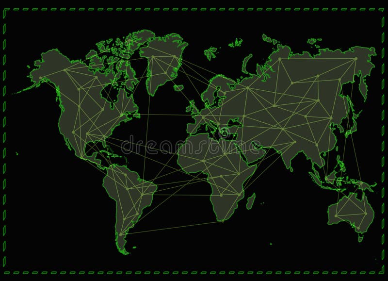 World map internet network