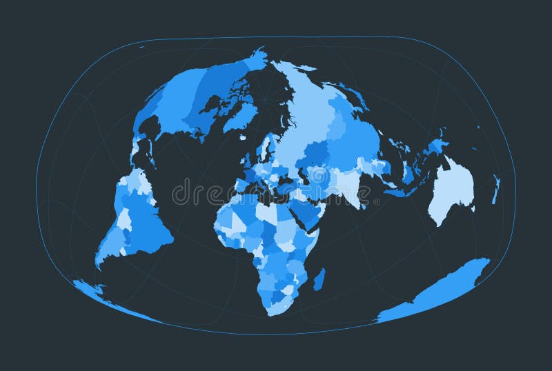 Vector Map Of The World. Jacques Bertin's 1953 Projection Of The World. Red  Yellow Blue Colored Polygons. Contemporary Vector Illustration. Royalty  Free SVG, Cliparts, Vectors, and Stock Illustration. Image 148797353.