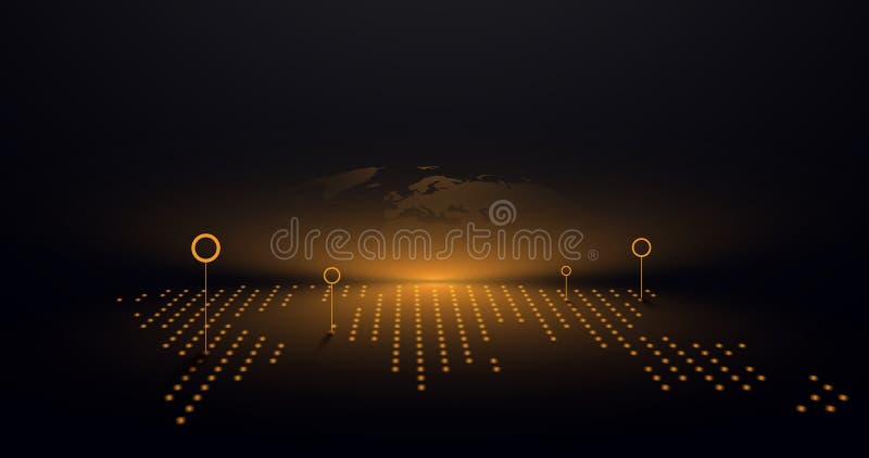 World map with Location marking pin. Navigation, logistics, transport. Vector illustration royalty free illustration