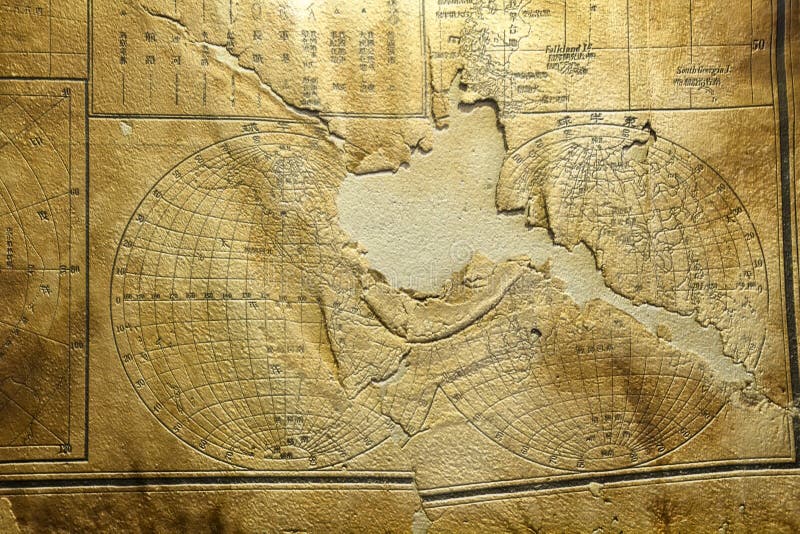 World map on old paper