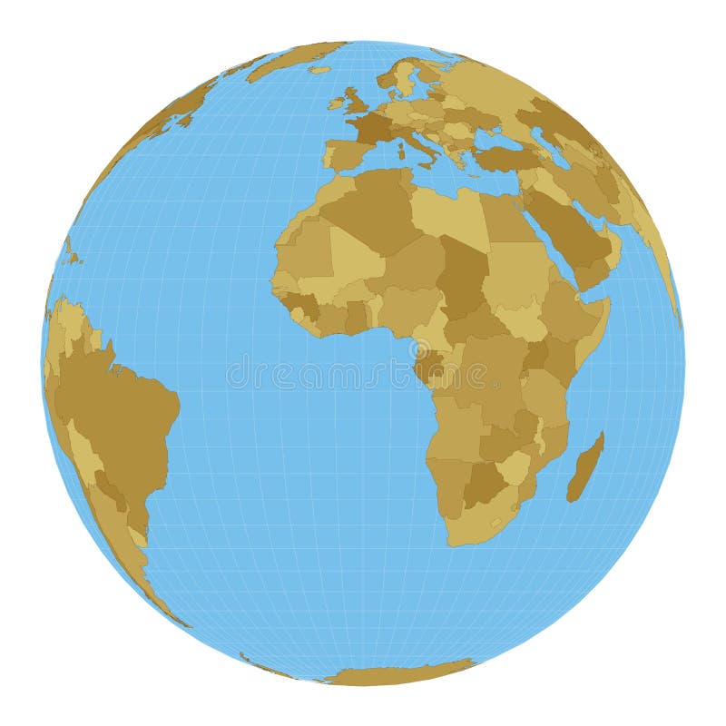 World Map. Orthographic Projection Stock Vector - Illustration of outline,  location: 167312375
