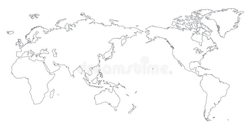 World Map Outline Contour Silhouette