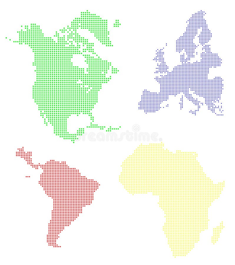 World map pixelated stock illustration