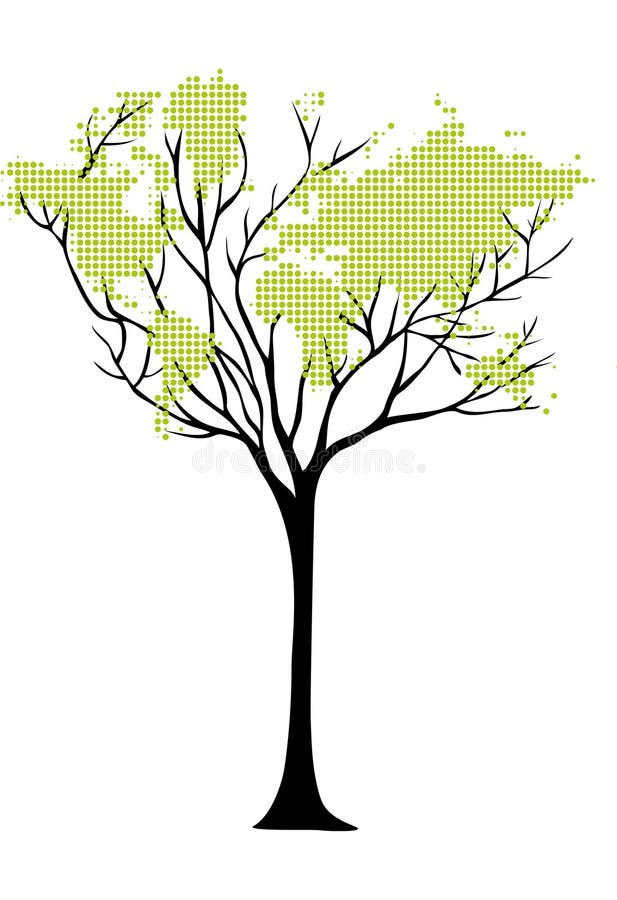 World map tree stock vector. Illustration of nature, earth 8098553