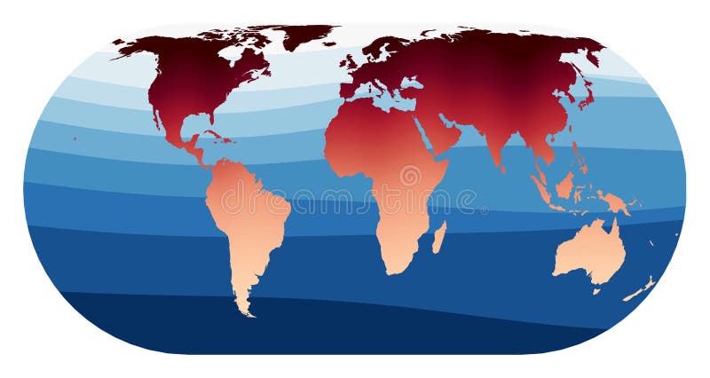 World Map Vector. Eckert IV projection. stock illustration