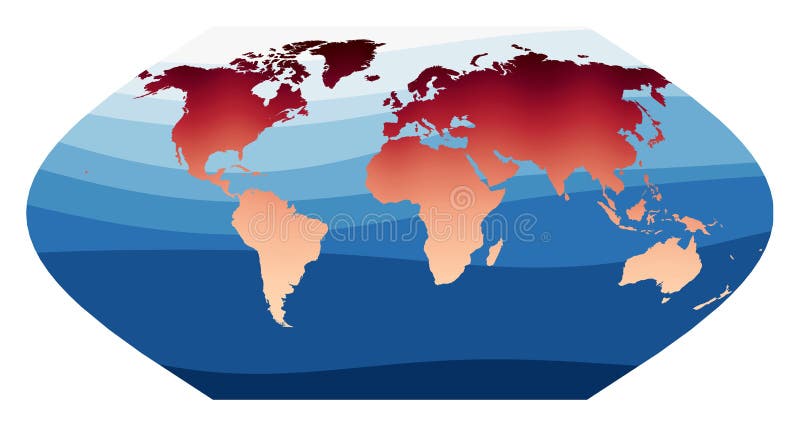 World Map Vector. Eckert V projection. stock illustration
