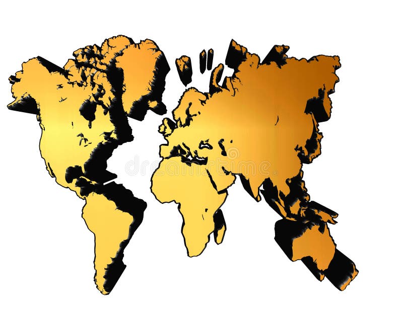 World Map On A White Background Stock Illustration Illustration Of