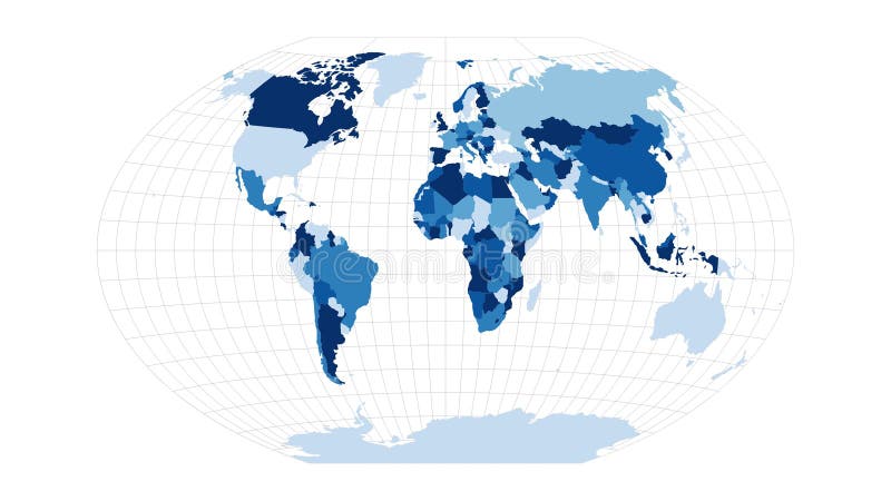 World Map. Winkel Projection Stock Illustration - Illustration of flat, destination: 213622050