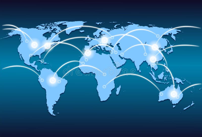 World Map And World Wide Web Stock Illustration