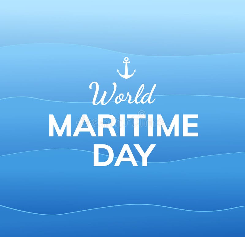 World Maritime Day Card or Banner Design Template with Ship Rudder ...