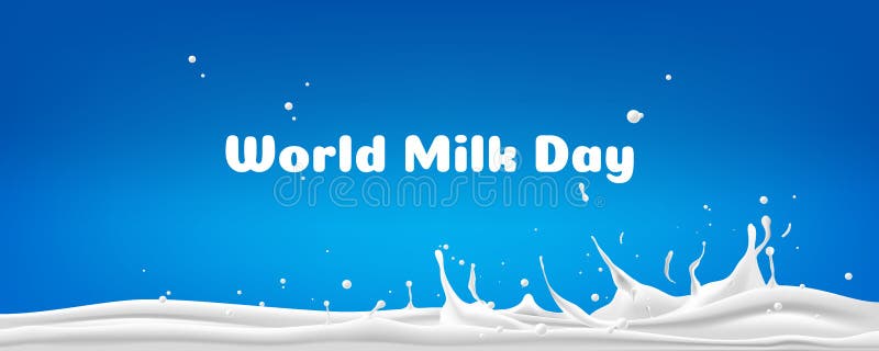 World milk day, abstract background ripple milk on blue background