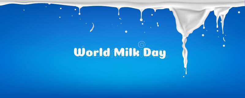 World milk day, abstract background ripple milk on blue background