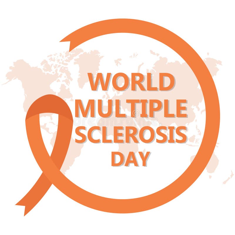 Multiple Sclerosis Day. World MS Day design with orange ribbon