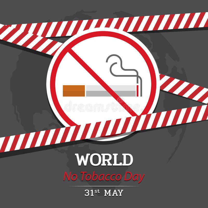 World No tobacco day banner with no smoking banner and red danger caution tape vector design vector illustration World No tobacco day banner with no smoking banner and red danger caution tape vector design vector illustration