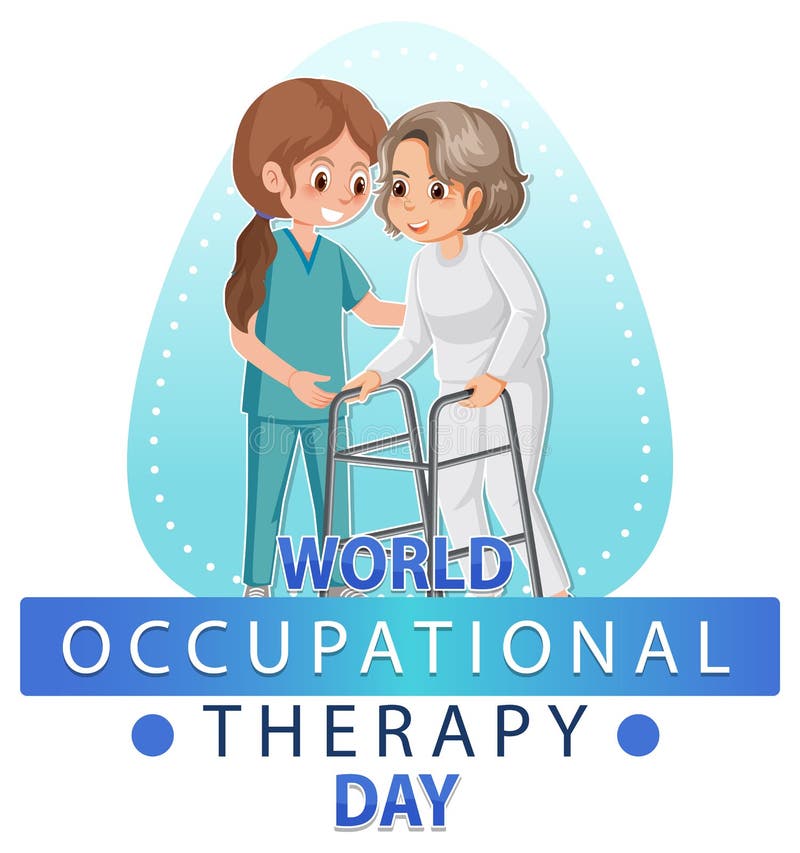 World Occupational Therapy Day Text Banner Design Stock Illustration